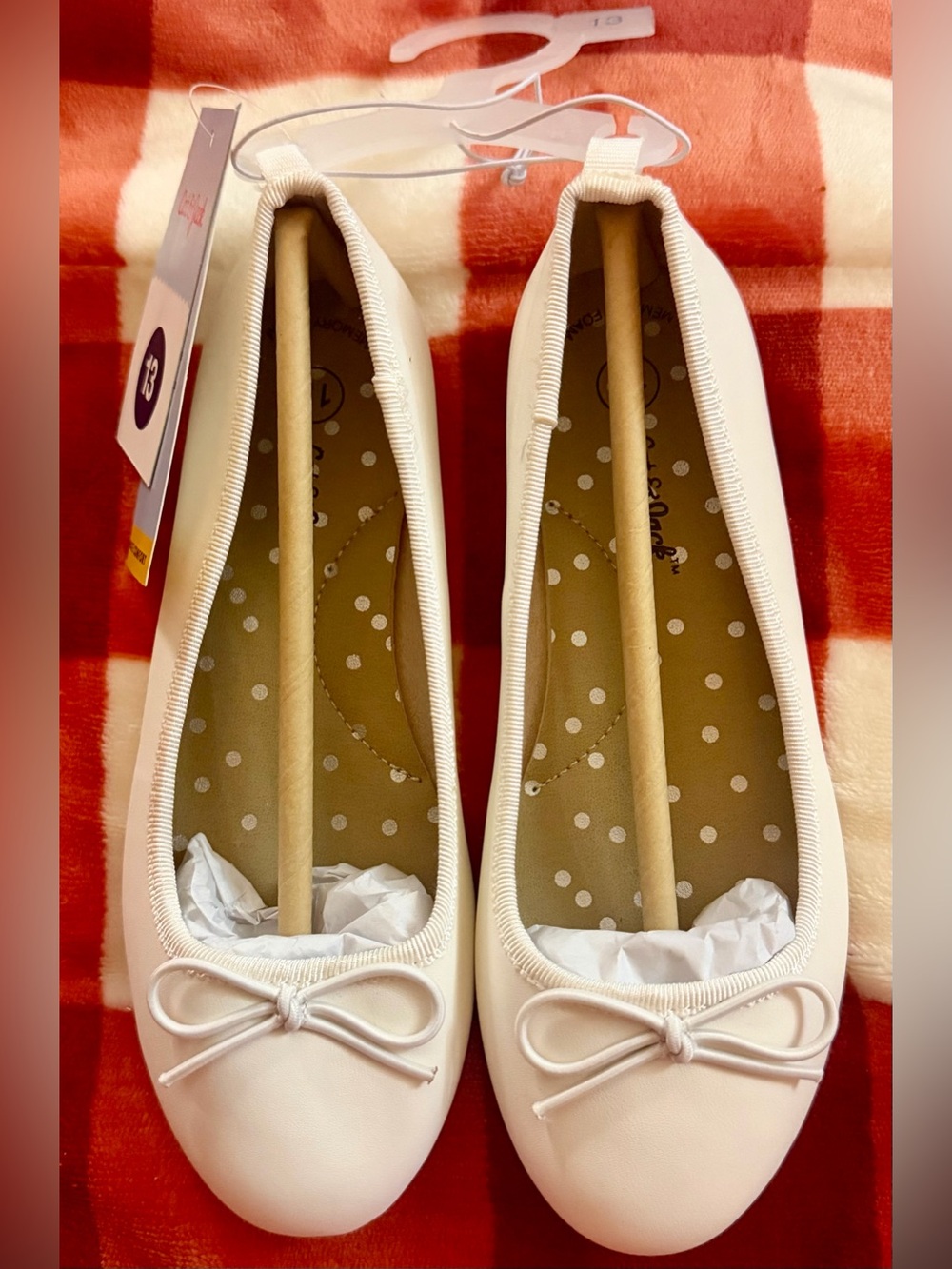 Cat & Jack White Bow Ballet Flats for Kids